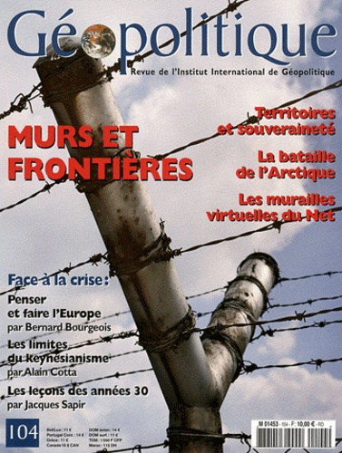 Emprunter Géopolitique N° 104, Janvier 2009 : Murs et frontières livre
