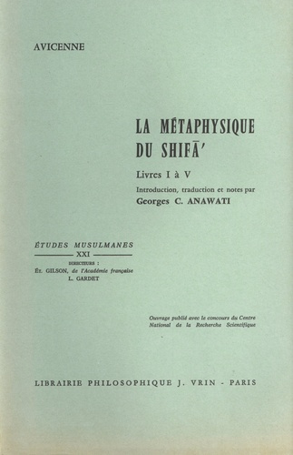 Emprunter LA METAPHYSIQUE DU SHIFA T 1, LIVRES I A V livre