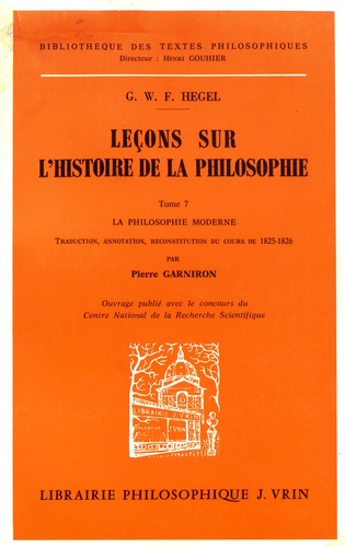 Emprunter LECONS SUR L'HISTOIRE DE LA PHILOSOPHIE T VII livre