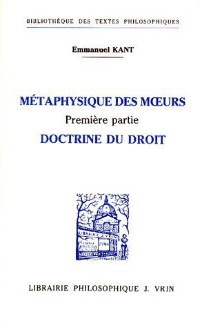 Emprunter METAPHYSIQUE DES MOEURS PREMIERE PARTIE, DOCTRINE DU DROIT livre