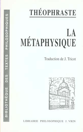 Emprunter LA METAPHYSIQUE livre