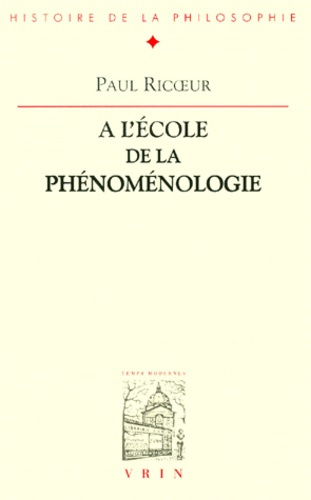 Emprunter A L'ECOLE DE LA PHENOMENOLOGIE livre