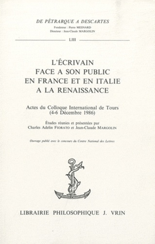Emprunter ECRIVAIN FACE A SON PUBLIC EN FRANCE ET EN ITALIE A LA RENAISSANCE livre