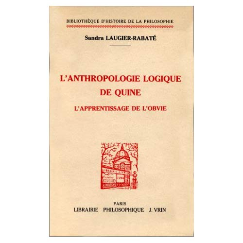 Emprunter L'APPRENTISSAGE DE L'OBVIE L'ANTHROPOLOGIE LOGIQUE DE QUINE livre