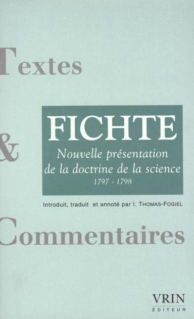 Emprunter NOUVELLE PRESENTATION DE LA DOCTRINE DE LA SCIENCE 1797-1798 livre