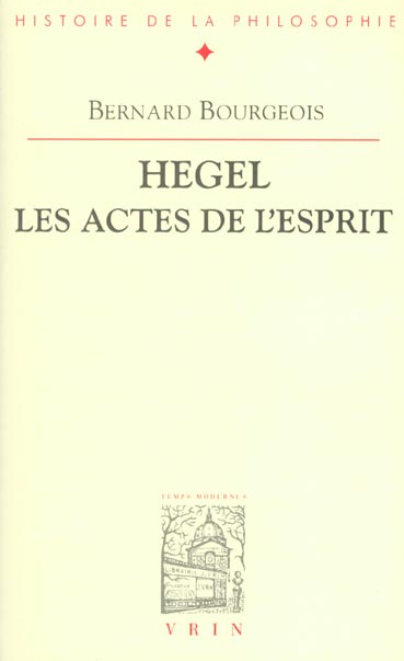 Emprunter HEGEL, LES ACTES DE L'ESPRIT livre
