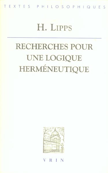 Emprunter RECHERCHES POUR UNE LOGIQUE HERMENEUTIQUE livre
