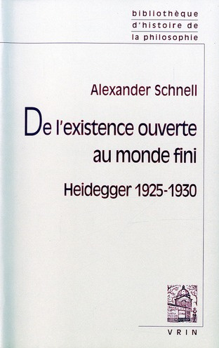 Emprunter De l'existence ouverte au monde fini / Heidegger 1925-1930 livre