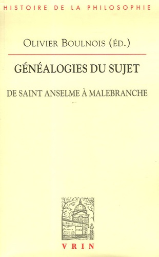 Emprunter GENEALOGIE DU SUJET DE SAINT ANSELME A MALEBRANCHE livre