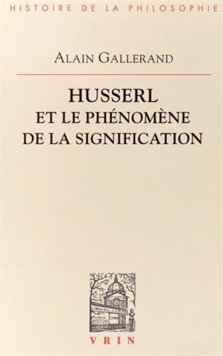 Emprunter HUSSERL ET LE PHENOMENE DE LA SIGNIFICATION livre