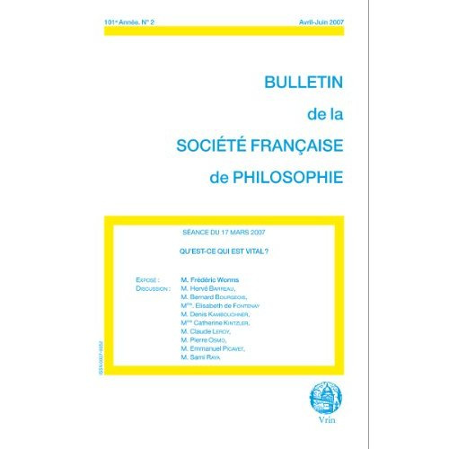 Emprunter QU EST-CE QUI EST VITAL? (BULLETIN SFP 2007/2) livre