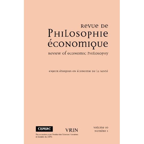 Emprunter REVUE DE PHILOSOPHIE ECONOMIQUE 10 (2009)/1 ENJEUX ETHIQUES EN ECONOMIE DE LA SANTE livre