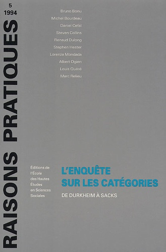 Emprunter L'enquête sur les catégories. De Durkheim à Sacks livre