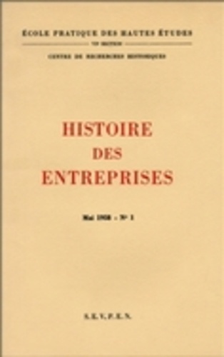 Emprunter Histoire des entreprises 1958-1963. Tome 1 livre