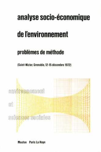 Emprunter Analyse socio-économique de l'environnement. Problèmes de méthode livre