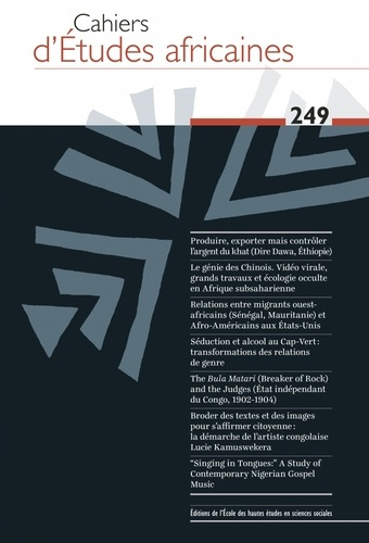 Emprunter Cahiers d'études africaines N° 249/2023 livre