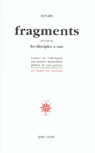 Emprunter Fragments précédé de Les disciples à saïs livre
