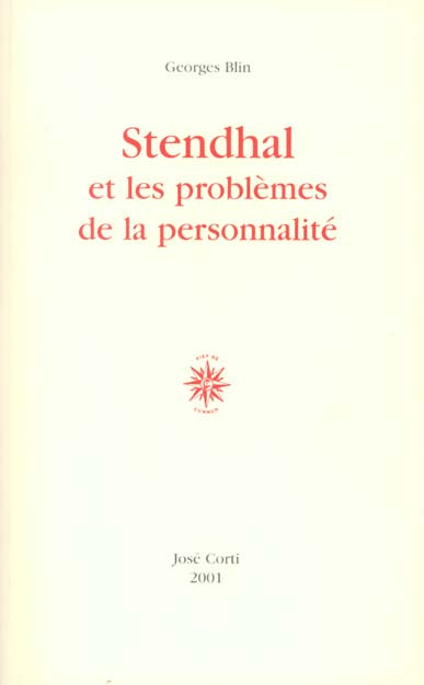 Emprunter STENDHAL ET LES PROBLEMES DE LA PERSONNALITE livre