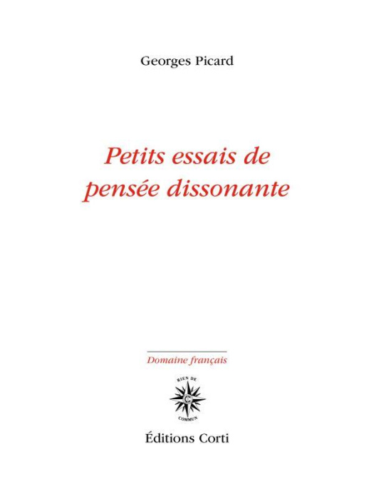 Emprunter Petits essais de pensée dissonante livre