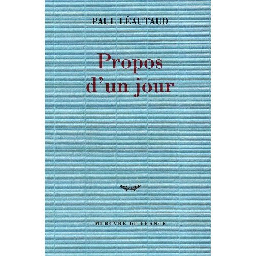 Emprunter PROPOS D UN JOUR livre
