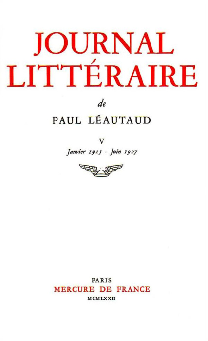 Emprunter JOURNAL LITTERAIRE - VOL05 - 1925-1927 livre