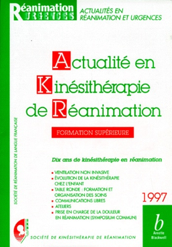 Emprunter ACTUALITE EN KINESITHERAPIE DE REANIMATION. Formation supérieure, janvier 1997 livre
