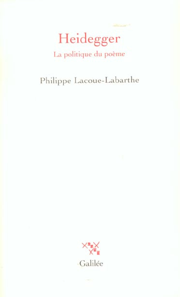 Emprunter Heidegger. La politique du poème livre
