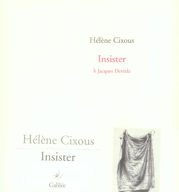 Emprunter Insister. A Jacques Derrida livre