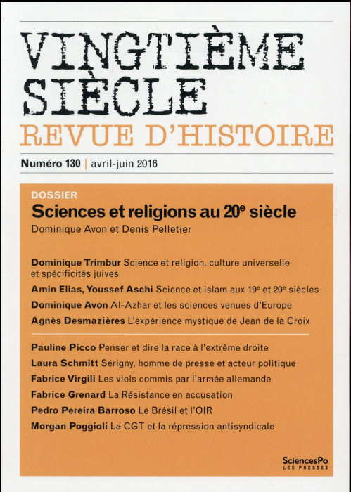 Emprunter Vingtième siècle N° 130, avril-juin 2016 : Sciences et religions au 20e siècle livre