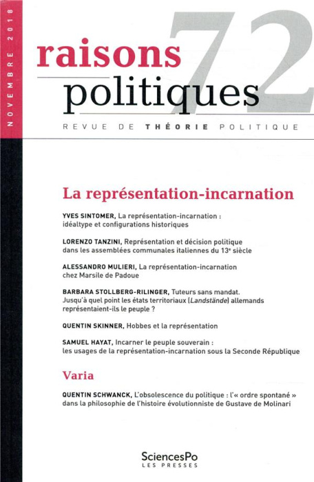 Emprunter Raisons politiques N° 72, novembre 2018 livre