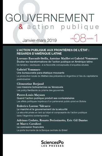 Emprunter Gouvernement & action publique Volume 8 N° 1, janvier-mars 2019 : L'action publique aux frontières d livre