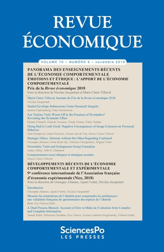 Emprunter Revue économique Volume 70 N°6, décembre 2019 livre