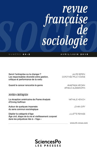 Emprunter Revue française de sociologie N° 60-2, avril-juin 2019 livre