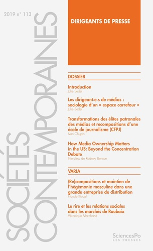 Emprunter Sociétés contemporaines N° 113, 2019 : Dirigeants de presse livre