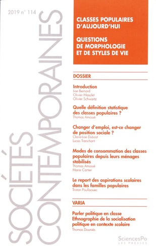Emprunter Sociétés contemporaines N° 114, 2019 : Classes populaires d'aujourd'hui. Questions de morphologie et livre