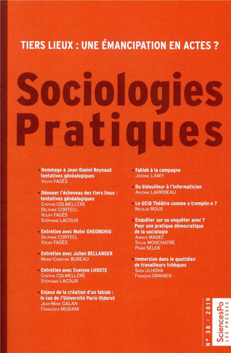 Emprunter Sociologies Pratiques N° 38/2019 livre