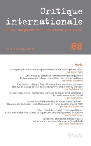 Emprunter Critique internationale N° 88 : 88 livre