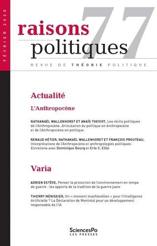 Emprunter Raisons politiques N° 77, février 2020 : Actualité : l'Anthropocène livre
