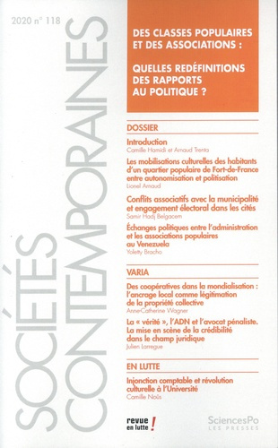 Emprunter Sociétés contemporaines N° 118, 2020 : Des classes populaires et des associations. Quelles redéfinit livre