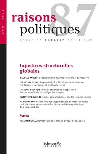 Emprunter Raisons politiques N° 87, août 2022 : Injustices structurelles globales livre