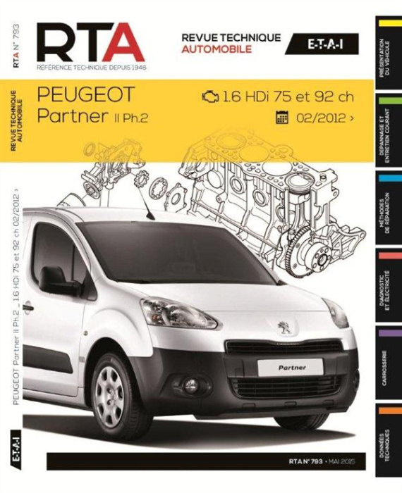 Emprunter Peugeot Partner (B9/-)II PH.2 2012-2->1.6HDI75-92CH livre