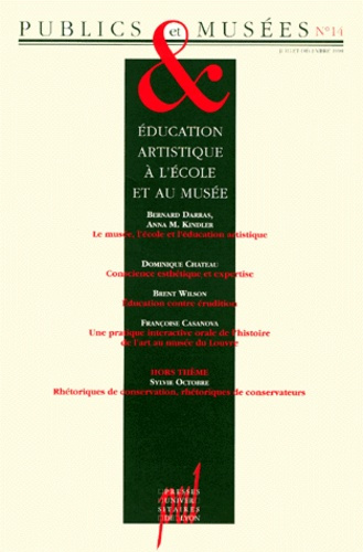 Emprunter Publics et Musées N° 14, Juillet-Décembre 1999 : Education artisitique à l'école et au musée livre