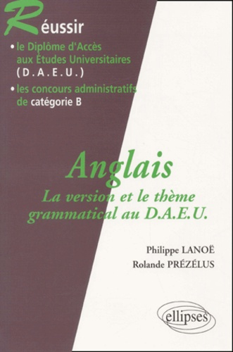 Emprunter Anglais. La version et le thème grammatical au DAEU livre