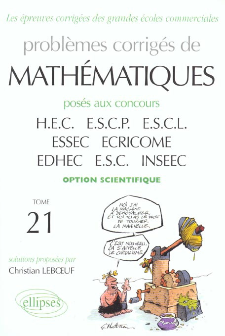Emprunter Problèmes corrigés de mathématiques posés aux concours des grandes écoles commerciales, option scien livre