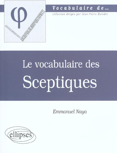 Emprunter Le vocabulaire des Sceptiques livre