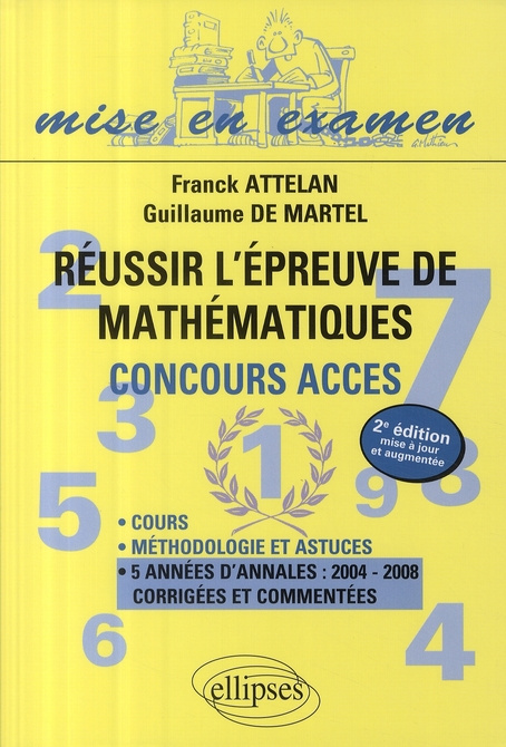 Emprunter Réussir l'épreuve de mathématiques. Concours ACCES, 2e édition revue et augmentée livre