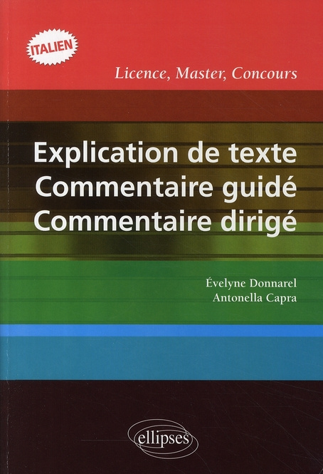 Emprunter Explication de texte, commentaire guidé, commentaire dirigé en italien livre