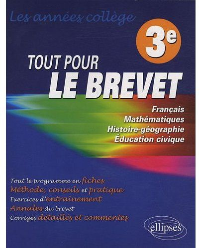 Emprunter Tout pour le Brevet. Les années collège, 3e livre