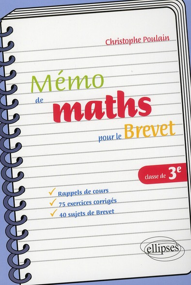 Emprunter Mémo de mathématiques pour le brevet. Classe de 3e livre