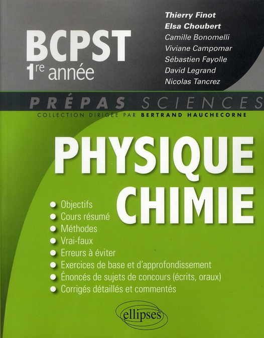 Emprunter PHYSIQUE-CHIMIE BCPST 1RE ANNEE livre